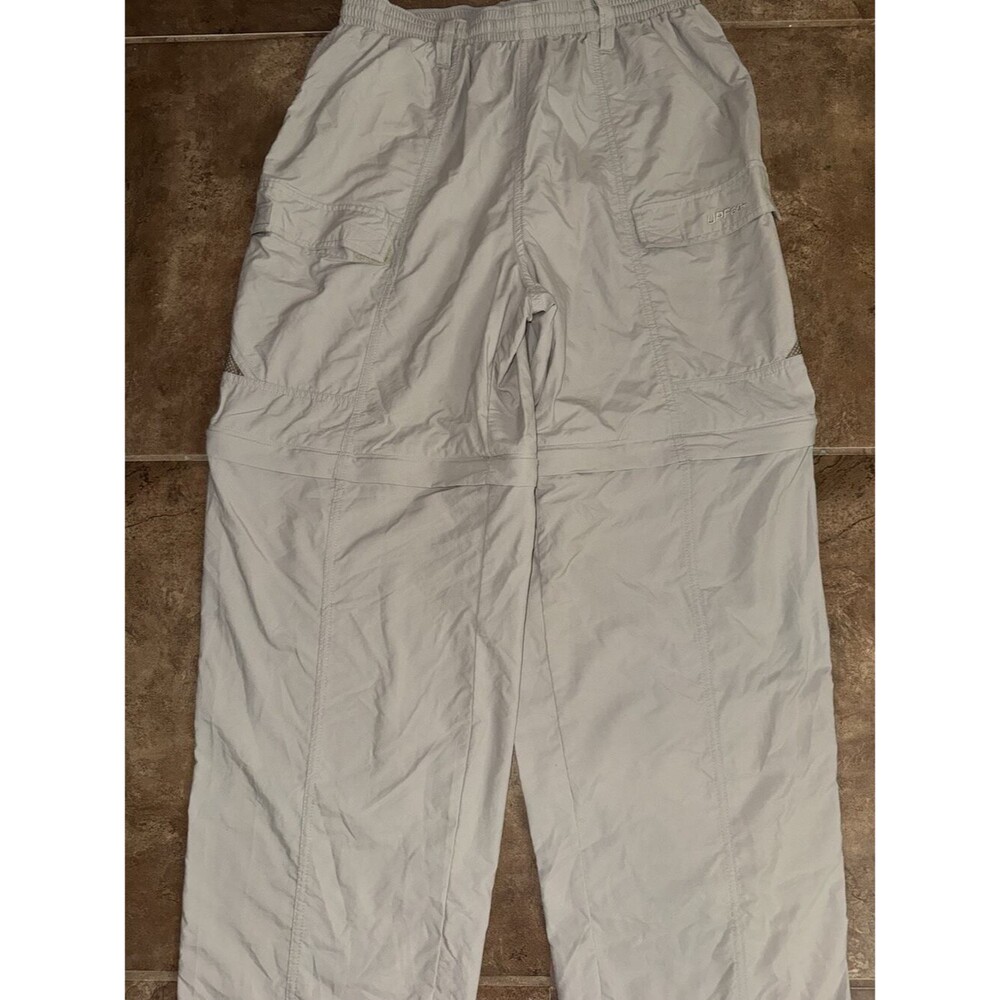 PFG Columbia Men's Khaki Pant/Shorts, Size Lg, Elastic Waist With Mesh Lining